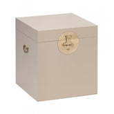 Golden Dragon Oriental Painted Solid Wood Grey Chest Storage Box 50x50x55cm